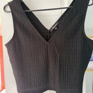 Madewell Black Textured Crop Top